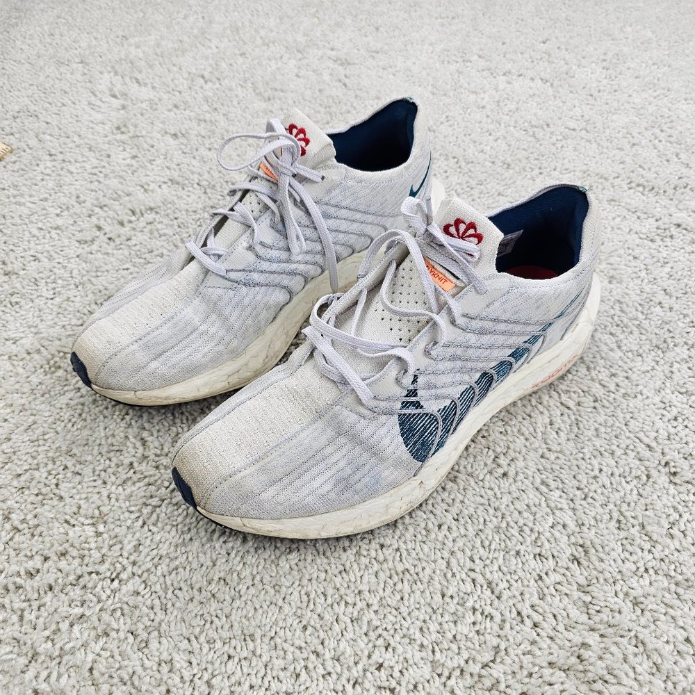 Nike White and Blue Athletic Shoes